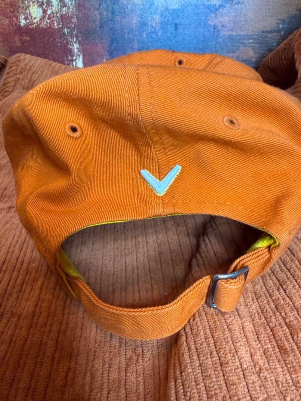 Callaway Orange Baseball Cap with White Embroidered Logo - Picture 3 of 3